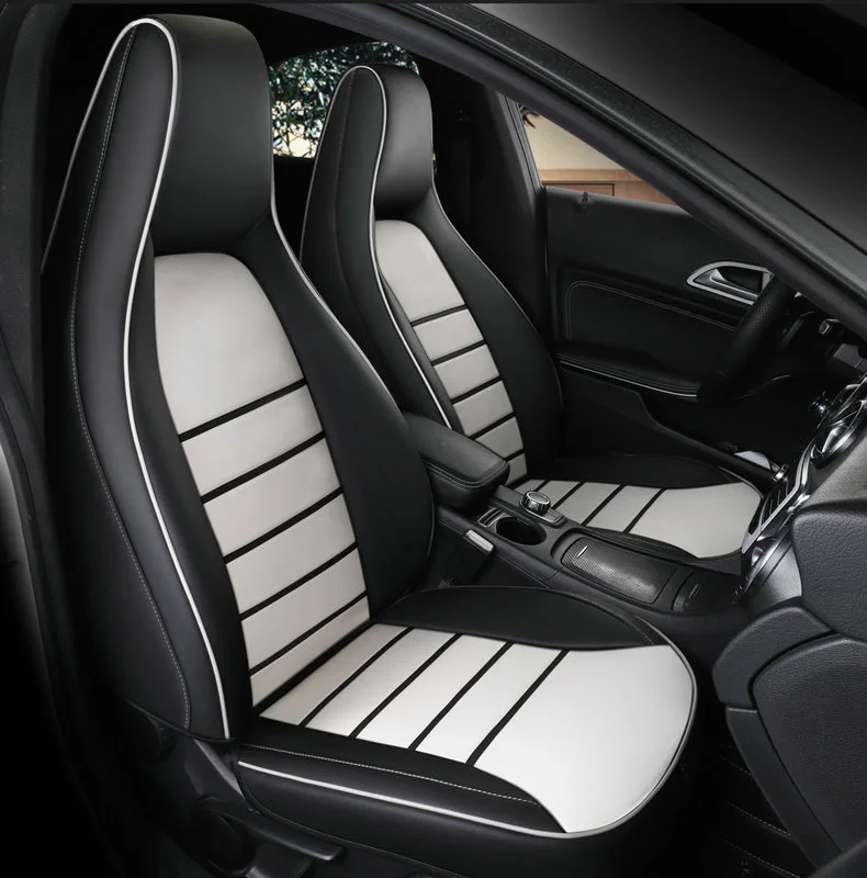 Пользовательские сиденье автомобиля кожаный чехол для Mercedes benz GLE350 GLE320 GLE300 GLE400 GLE450 AMG SLK сиденья защитные аксессуары - Название цвета: White