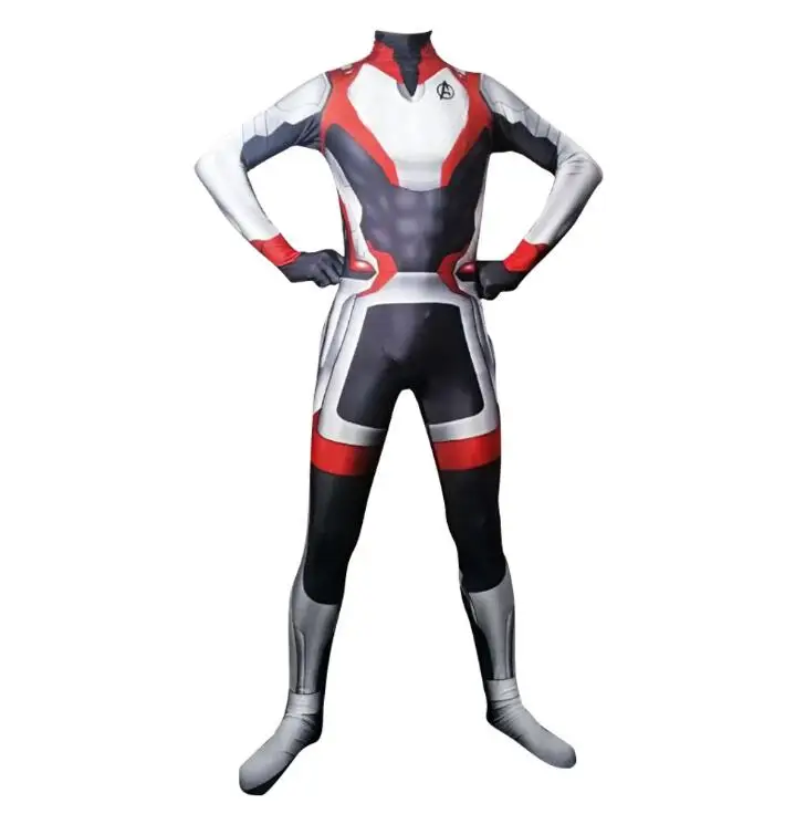 Free Shipping Avengers Endgame Quantum Realm Cosplay Costume Superhero Iron Man Captain Marvel Zentai Bodysuit Suit Jumpsuits