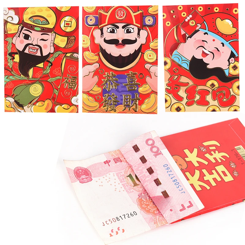 6 шт./компл. традиции Hongbao новый год красный Lucky деньги мешок китайский красный конверт с изображением животных заполнить MoneyEnvelope подарок