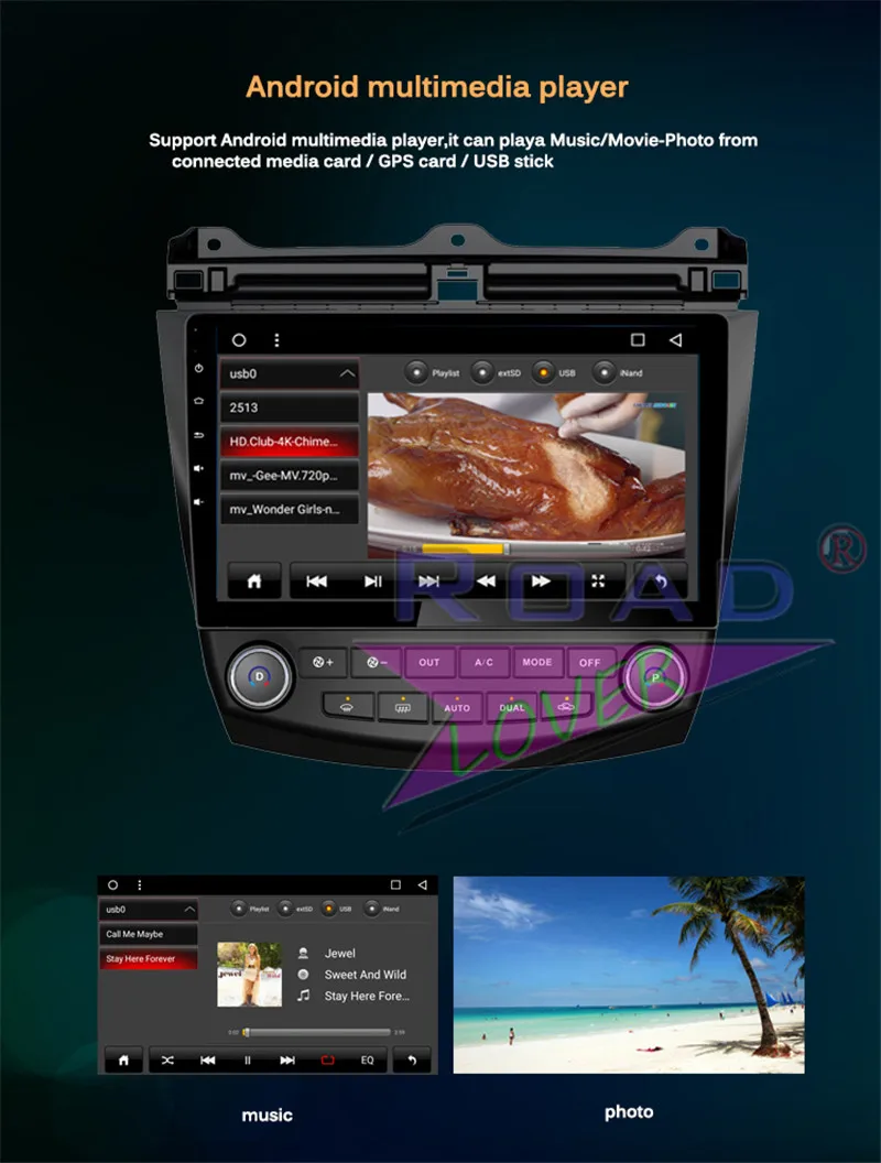 Perfect Roadlover Android 8.1 Car Multimedia  Player For Honda Accord 2004 2005 2006 Stereo GPS Navigation Radio Magnitol 2 Din NO DVD 22