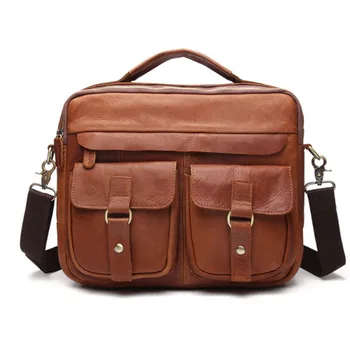 

New Business Men's laptop Shoulder Bag Brand Genuine Leather Male Menssenger Bags Luxury Cow Leather Handbags Men Crossbody Bag
