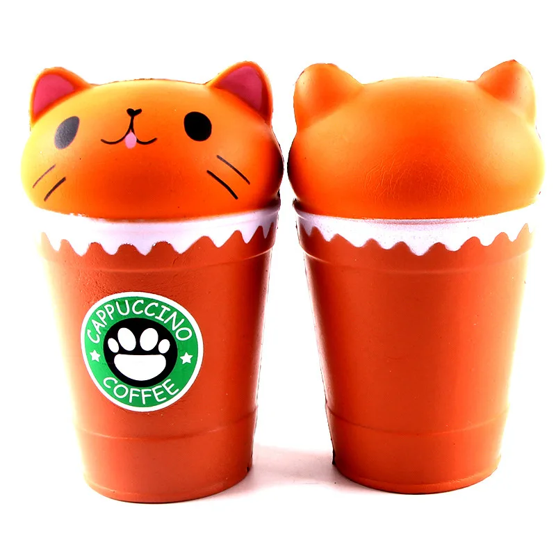 

14cm Cut Cappuccino Coffee Cup Cat Scented Squishy Slow Rising Squeeze Toy Collection Cure Gift Gadgets Christmas Gift