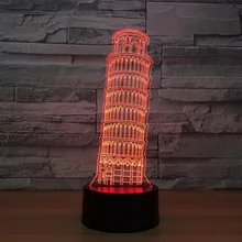 Pisa 3D ночной Светильник, голограмма, светодиодный светильник, USB, декоративная настольная лампа Torre pendente di Pisa, домашний декор, подарок для друзей и детей