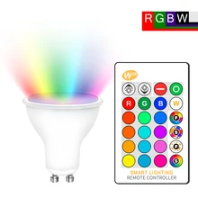 Gu10 conduziu a lâmpada rgb 8w rgbw rgbww gu10 conduziu a luz 220v 110v rgb lâmpada bombillas conduziu gu 10 16 cores com controle remoto