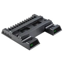 Охлаждающая подставка, игровой контроллер, зарядное устройство со светодиодными индикаторами, зарядная док-станция с 12 играми для хранения Ps4, Ps4 Slim, Ps4