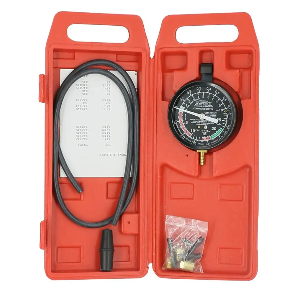 Vacuum Fuel Pump Pressure Tester Gauge 2 in 1 Carburettor Valve TU 1