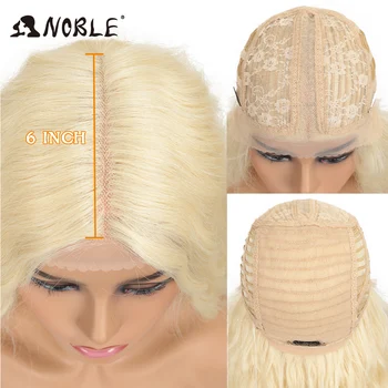 Noble Hair Synthetic Wig Lace Front Synthetic Wig Long Curly Ombre Blonde Wig 42 Inch 613 American Synthetic Lace Front Wig 5