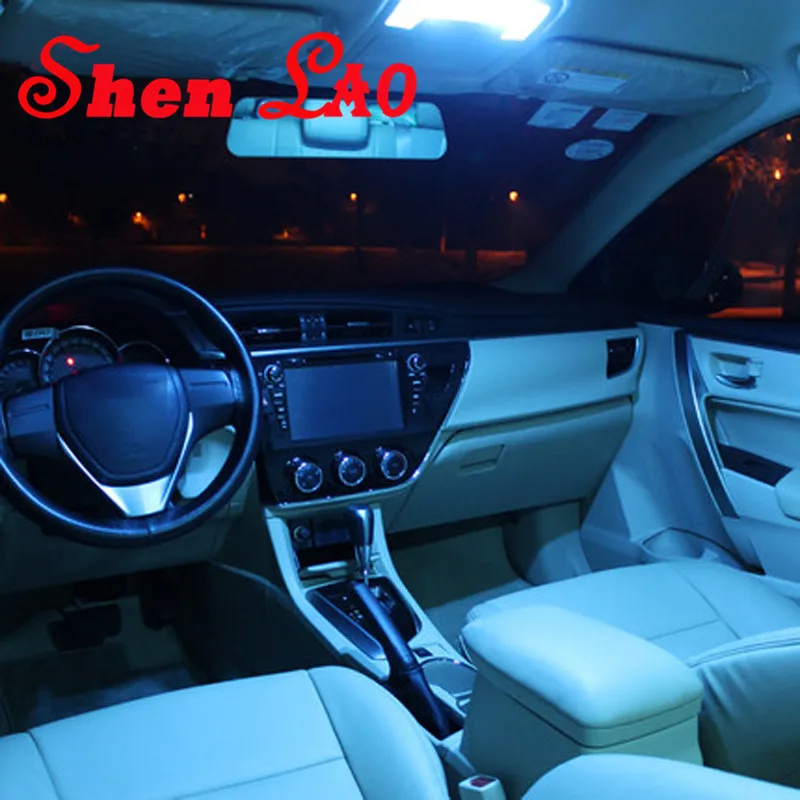 

ShenLao 7pcs for Peugeot 407 accessories 2004-2010 Car LED Front Map lamps Trunk bulb Dome lights Interior Lights