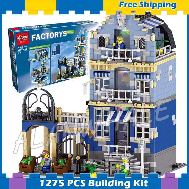 

1275pcs Creator Expert Factory Market Street Construct 30013 DIY Model Modular Building Gifts sets Blocks Compatible with Lego