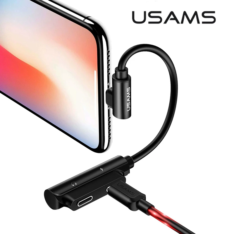 Aux аудио кабель адаптер для iphone X 8 USMAS наушники зарядки наушников с переходной USB 7 6