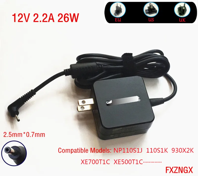 Original 12V 2.2A AC Adapter for Samsung Chromebook XE500C12-K01US PA-1250-96 PA-1250-98 NP110S1K NP110S1J 930X2K