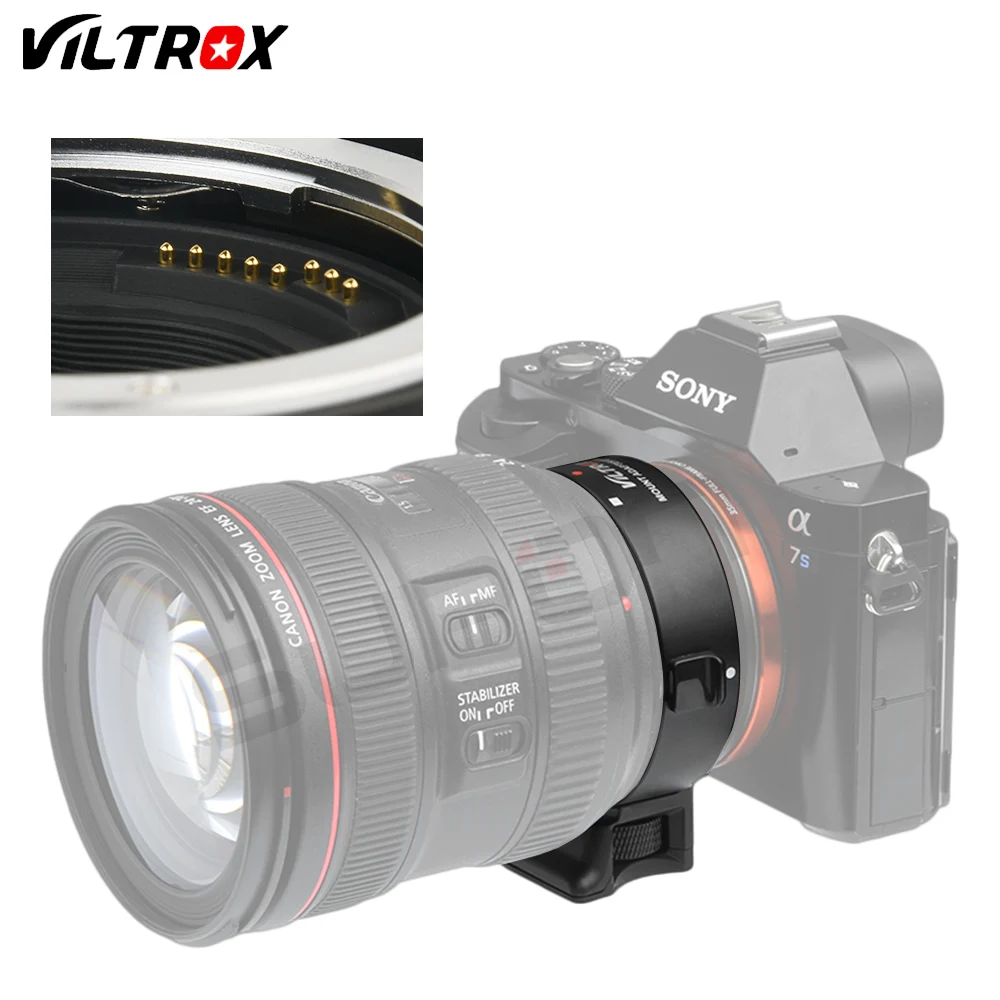 Viltrox EF-NEX IV с автофокусом кольцо-адаптер для объектива камеры Canon EOS EF EF-S адаптер для крепления объектива к sony E NEX полный каркас A6000 A7