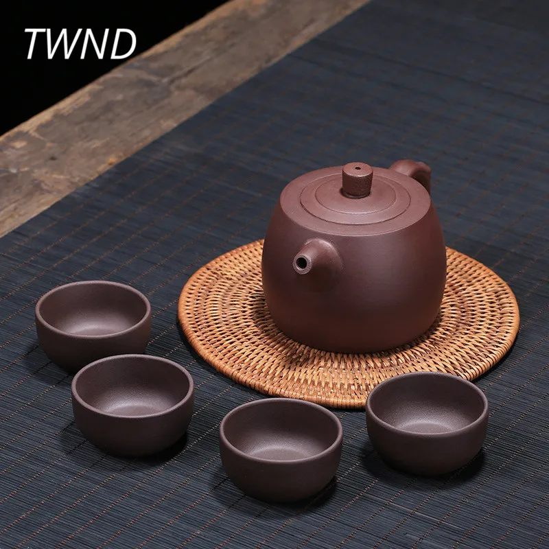 Chinese kung fu tea pot cups sets yixing purple clay kettle mugs
