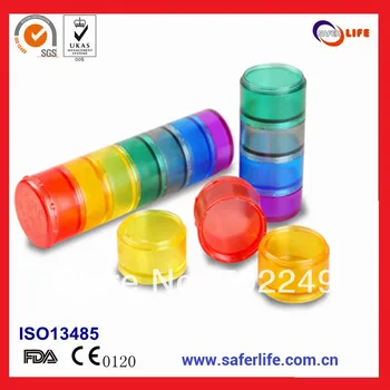 

wholesale cute weekly waterproof easy open plastic pill box
