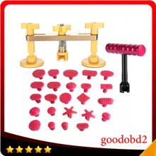 Автомобильный PDR безболезненный вмятин ремонт потянув мост удаление вмятин PDR T бар ручной инструмент с 24 шт. Съемник вкладки для Инструменты для ремонта вмятин на автомобиле