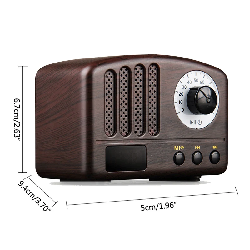 Wireless Bluetooth Retro Speaker Rechargeable Portable Wireless Music Soundbar TF USB Flash Disk AUX FM Radio Bluetooth Speake (8)
