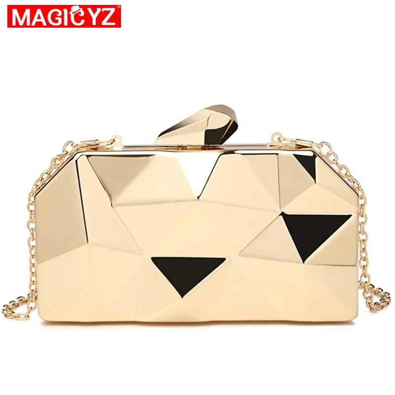 MAGICYZ or boîte acrylique géométrie embrayage sac de soirée élégant chaîne femmes sac à main pour fête sac à bandoulière pour mariage/rencontres/fête