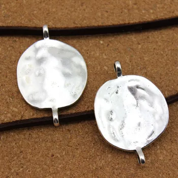 

10pcs/lot Silver Color Metal Oval Curved Charms Pendants Double Hole Bracelets Connector Diy Jewelry Making Findings F1554