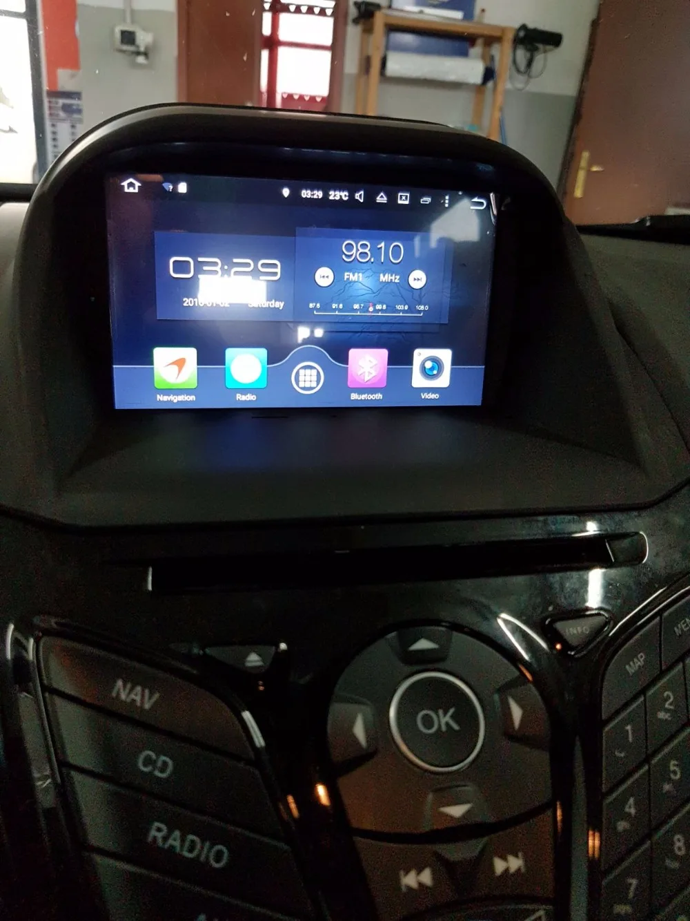 Perfect 1024*600 Android 8.1 Car Radio DVD GPS Multimedia Head Unit for Ford Fiesta 2011-2016 With 2GB RAM Bluetooth 4G WIFI Mirror-link 1