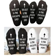 1 пара модных пар носков унисекс хлопковые носки с забавными буквами подарок для мамы и папы