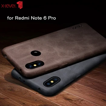 

X-Level PU Leather Case For Xiaomi Redmi Note 6 Pro Original Ultra Light Inner Fabric Business Back Cover For Redmi Note 6 case