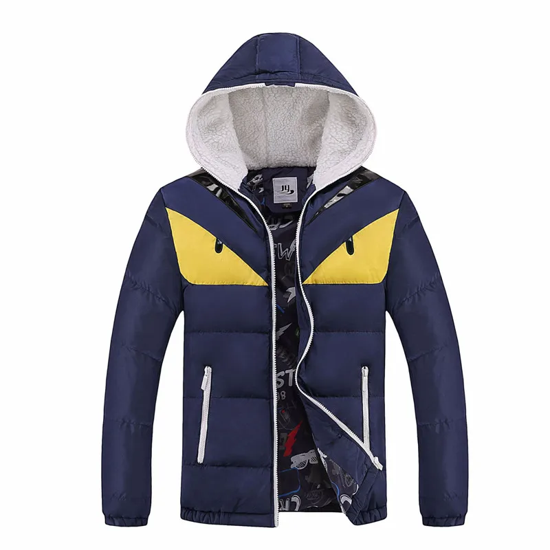 

Winter Men 2018 Cotton Padded Warm Thicken Short Jacket Coat Clothing men Solid Parkas Coat Fashion casual stitching hooded coat