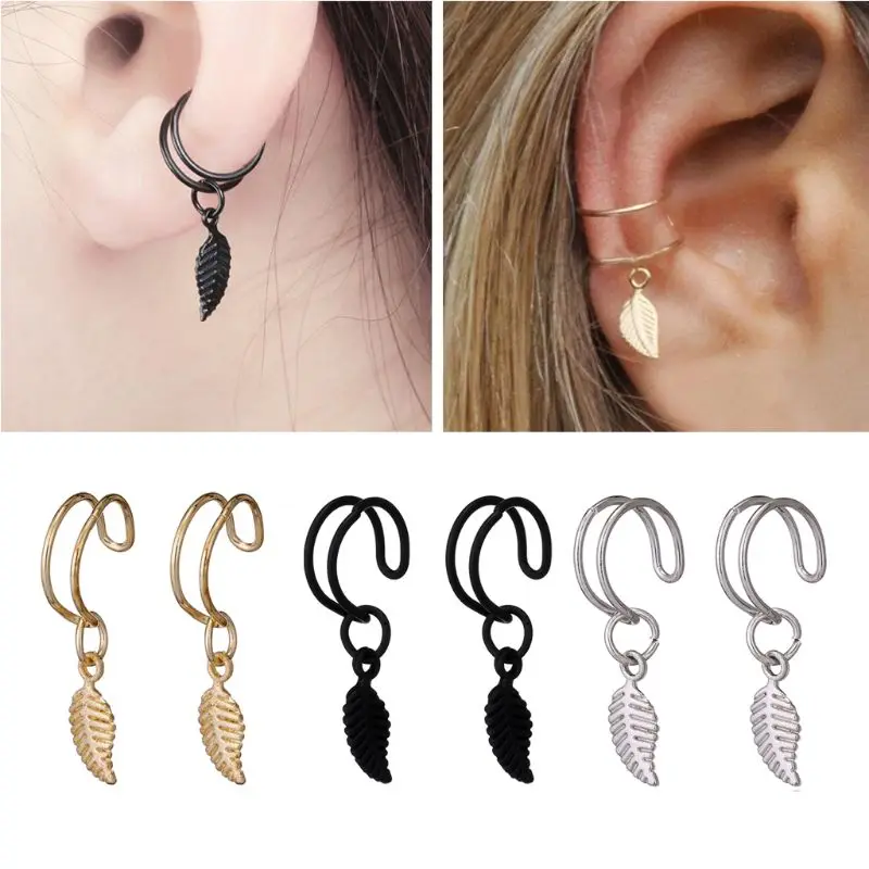 

Punk Rock Geometric U shape Ear Clip Cuff Wrap Earrings No piercing-Clip Jewelry