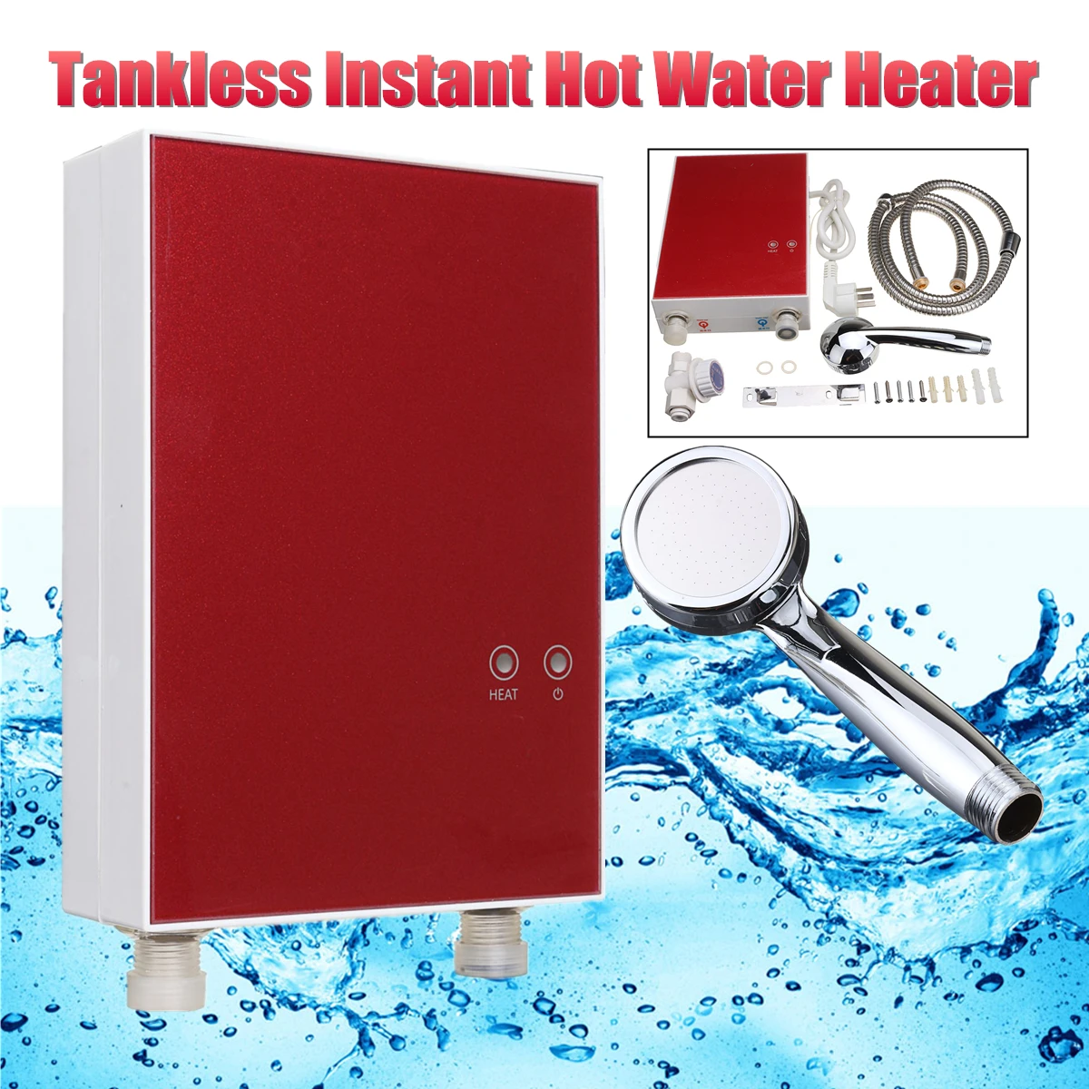 

220V 3500W Electric Water Heater Kitchen Tankless Boiler System Instantaneous LCD Digital Under-sink Electricity Saving