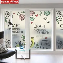 Креативный мультяшный узор Электростатическая матовая стеклянная пленка для гостиной, спальни, ванной комнаты, балкона, раздвижные двери, непрозрачная оконная пленка