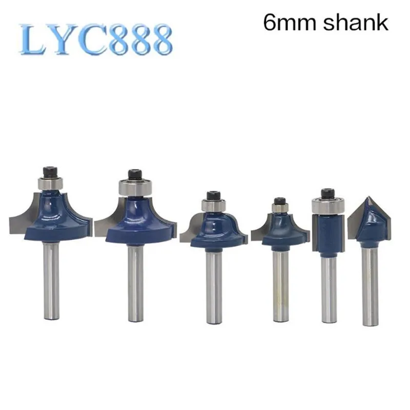 

1PC 6MM Shank Corner Round Over Edging Wood Router Bit With Bearing Tungsten Carbide Wood Milling Cutter Cheap Price
