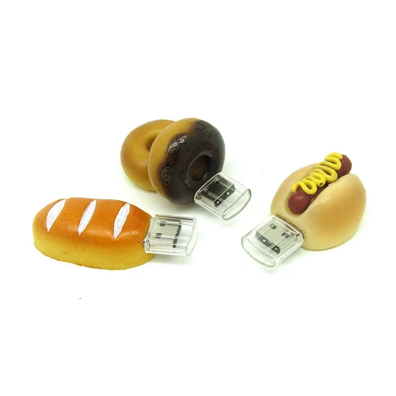 Мультфильм хлеб/пончики/хот дог флэш накопитель usb карта памяти pendrive Pen drive