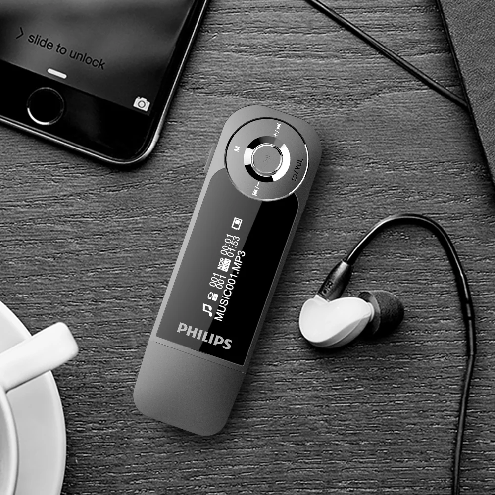 Philips 100% Original 8GB Mini Clip Music MP3 Player With Screen Digital Mp3 HIFi Player with FM Radio USB SA1208