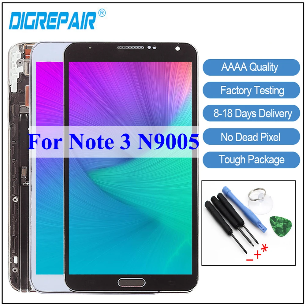 

For Samsung Galaxy Note 3 N9005 Touch Screen Digitizer Assembly LCD Display For Samsung Note 3 screen With Frame N9005 lcd