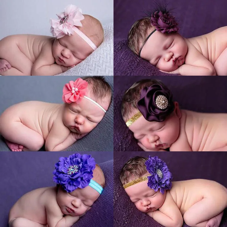 

European Baby Headbands Newborn Photography Hair Band Girl Hair Circle Flower Bring Drill Hair Hoop Head wear