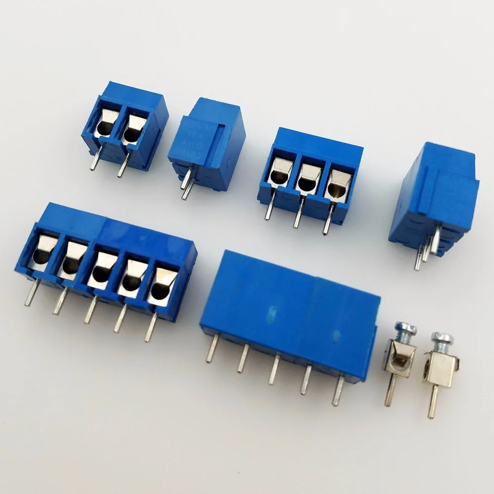 20 pcs 2 Pin 3 Pin Screw blue PCB Terminal Block Connector 5mm Pitch