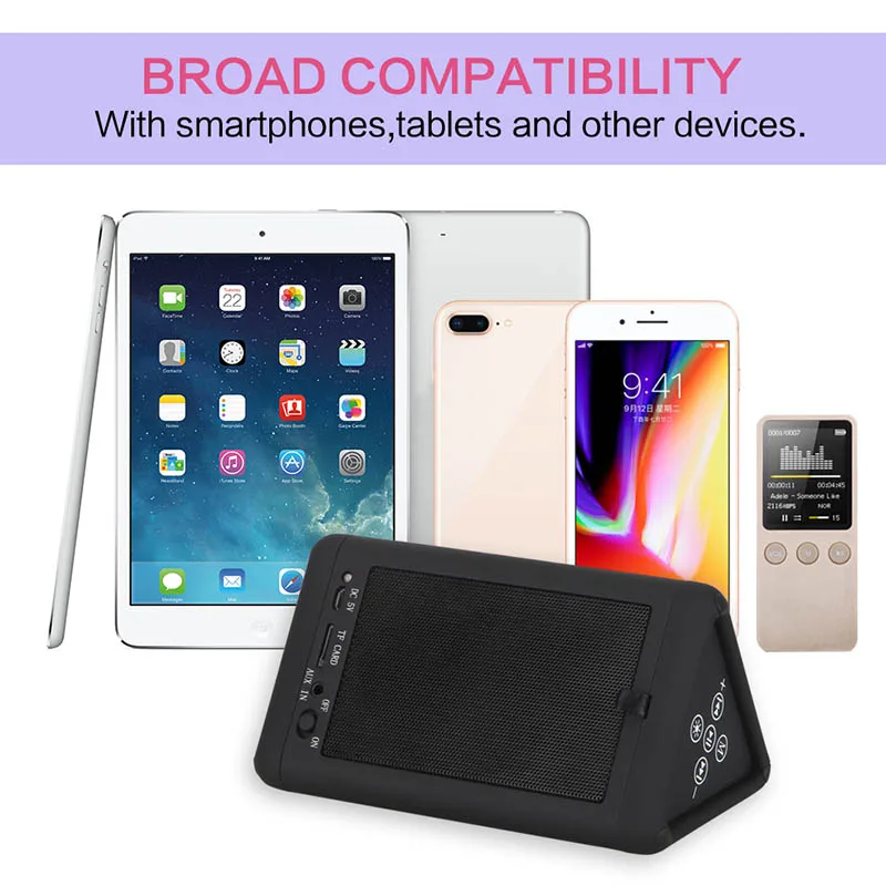 

HOT Bluetooth 4.0 Speakers Portable Wireless LED Light Visual Display Mode Built-in Mic Hands-free Drop shipping