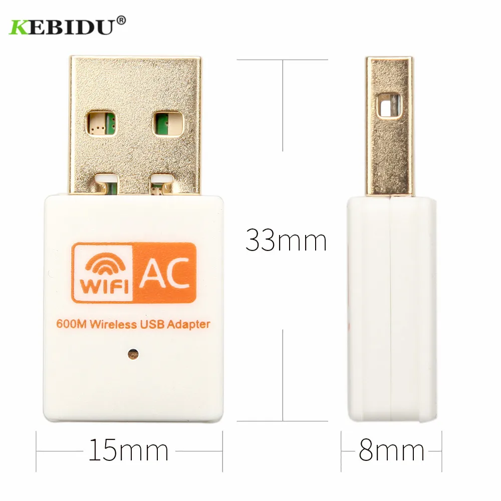 KEBIDU Двухдиапазонный 600 Мбит/с USB WiFi адаптер 2,4 ГГц 5 ГГц WiFi антенна 802.11b/n/g/ac мини беспроводной компьютер сетевая карта приемник