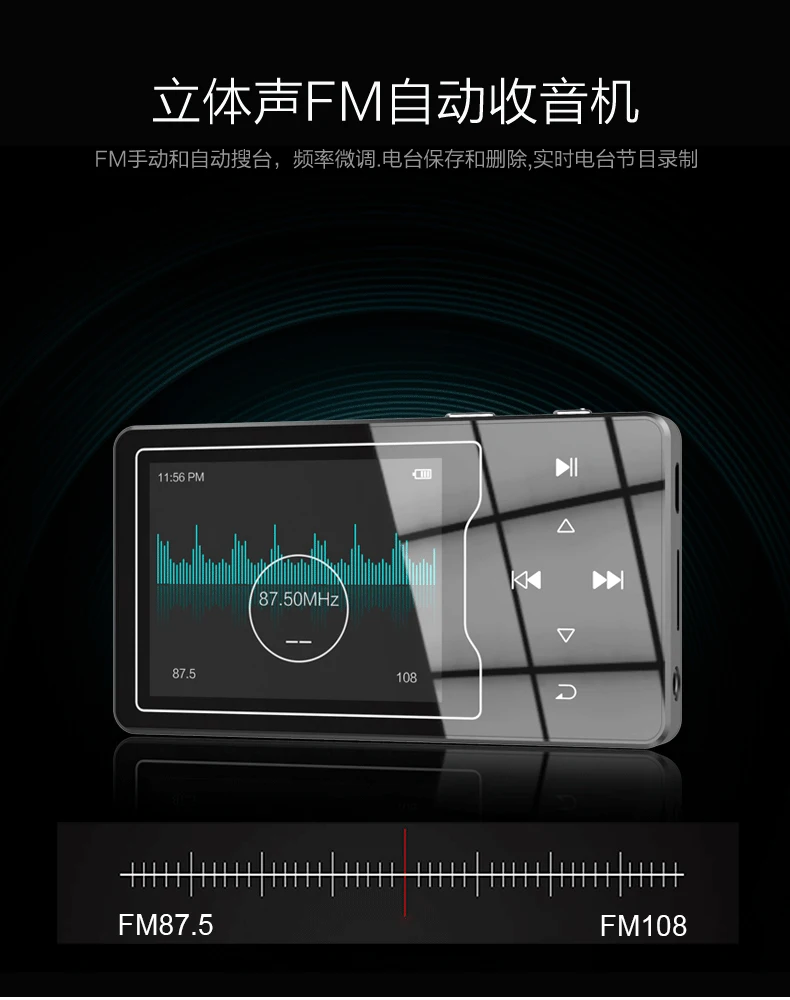 RUIZU D08 8 Гб металлический MP3-плеер 2.4in HD большой цветной экран HIFI без потерь звук FM радио электронная книга Видео плеер со встроенным динамиком