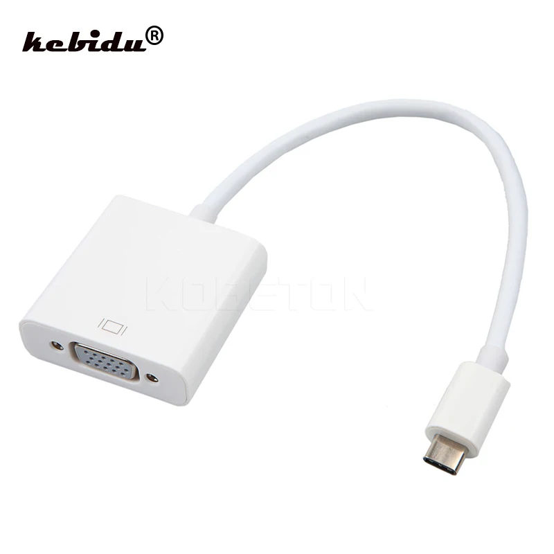 Kebidu USB 3 1 Тип C Male к женскому VGA Кабель-адаптер конвертер для Macbook 12 &quotкомпьютер