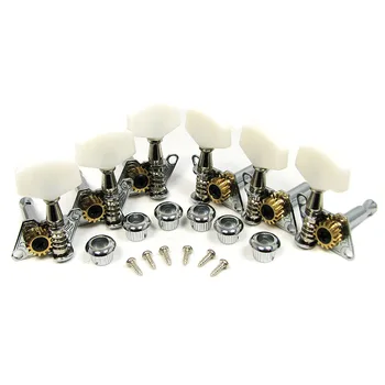

New Silver Open-gear Guitar Tuners/Machine Heads - 6-piece 3 Left / 3 Right Alignment