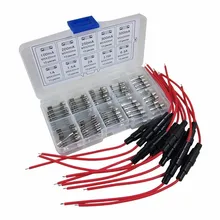 5x20 мм 22 AWG плавкий предохранитель держатель Быстрый Стекло предохранители в ассортименте 100ma 500ma 1A 2A