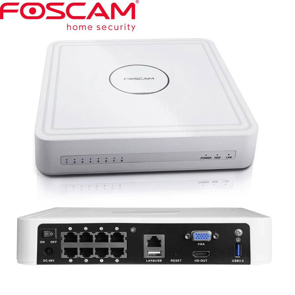 

Foscam FN7108HE 1080P Full HD PoE NVR supports 8CH Live Viewing Remote Viewing Motion Detection