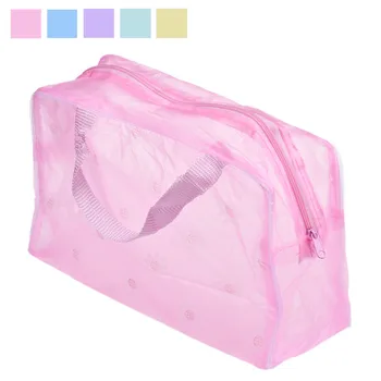 

New Waterproof Makeup Make up Cosmetic Bag Travel Wash Toothbrush Pouch Toiletry Organizer Bag Floral Print Transparent