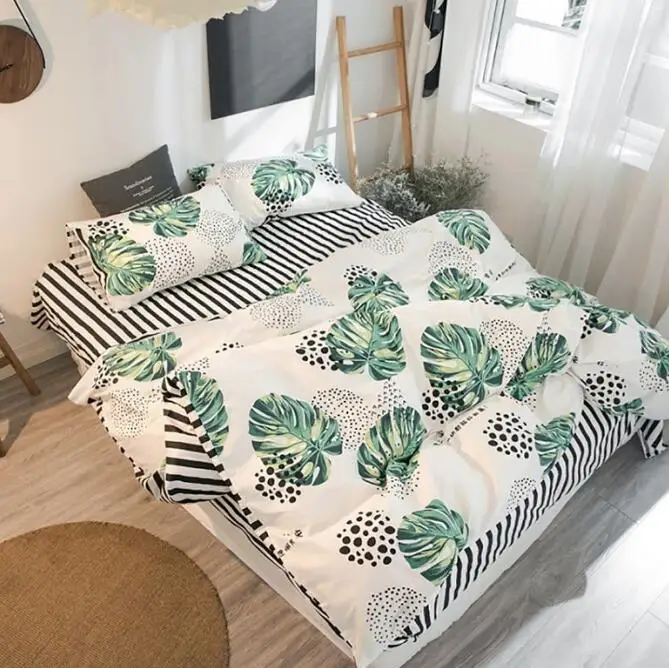 

Cotton Bedding Set Come with 1 Duvet Cover and 1 Flat Sheet and 2 Pillow Case