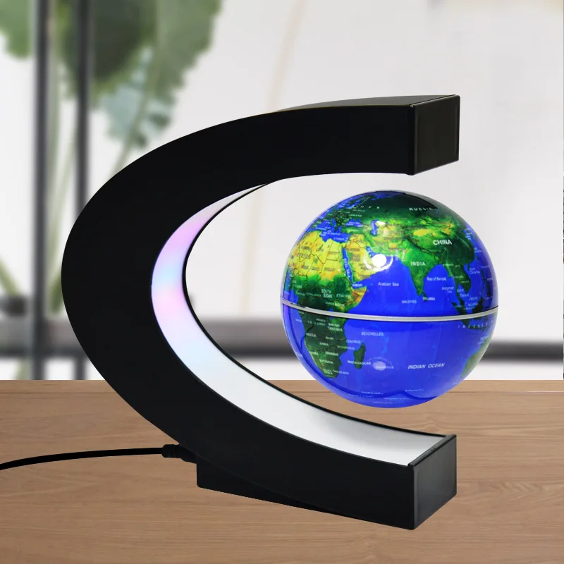 

Home Office Decoration LED Floating Tellurion Globe C Shape Magnetic Levitation Light World Map With LED Tellurion