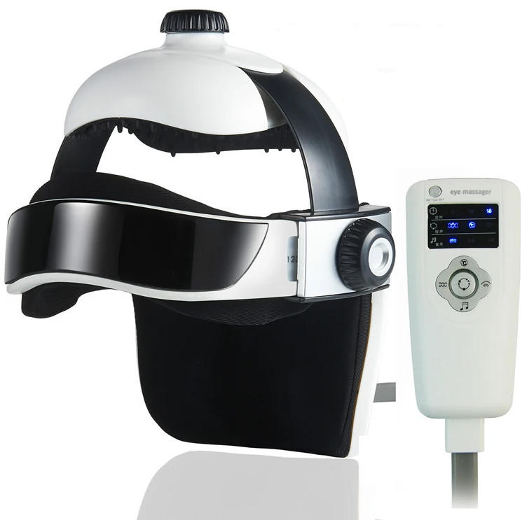  New Electric Head Massage Adjustable Size Brain Helmet Music Massage Air pressure Virbration Acupun