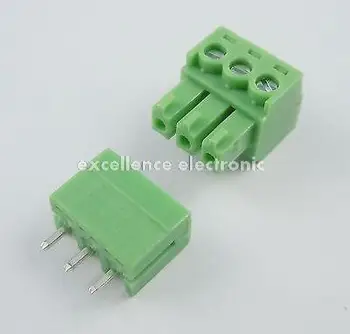 

10 Pcs 3.81mm Pitch 3 Pin Straight Screw Pluggable Terminal Block Plug Connector