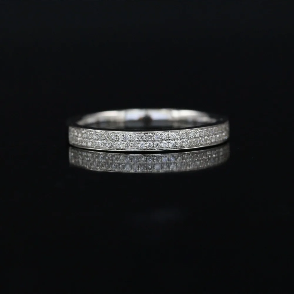 

LASAMERO Rings for Women 0.203CT Round Cut Natural Diamond Ring 18k White Gold Engagement Wedding Ring