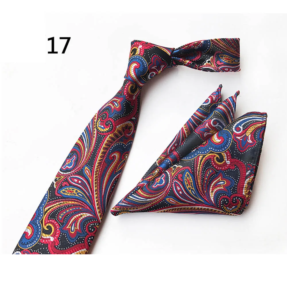 Мужская мода геометрический цветочный Пейсли галстук платок Pocket Square Set BWTHZ0502