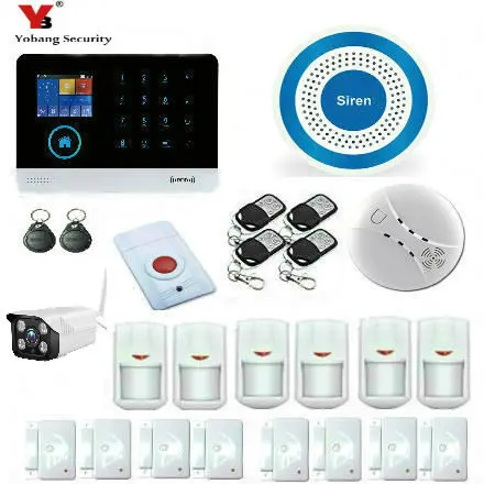 Yobang Security WiFi RFID GSM SMS Wireless Home Security Alarm System APP Remote Control Outdoor IP Camera Smoke Fire Sensor Yobang Security WiFi RFID GSM SMS Wireless Home Security Alarm System APP Remote Control Outdoor IP Camera Smoke Fire Sensor